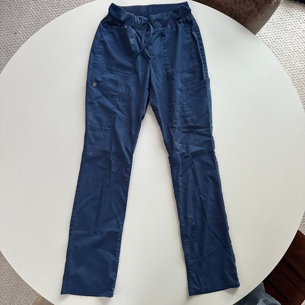 Jaanuu Classic High-Waist Scrub Pant XST Blue Cargo Drawstring